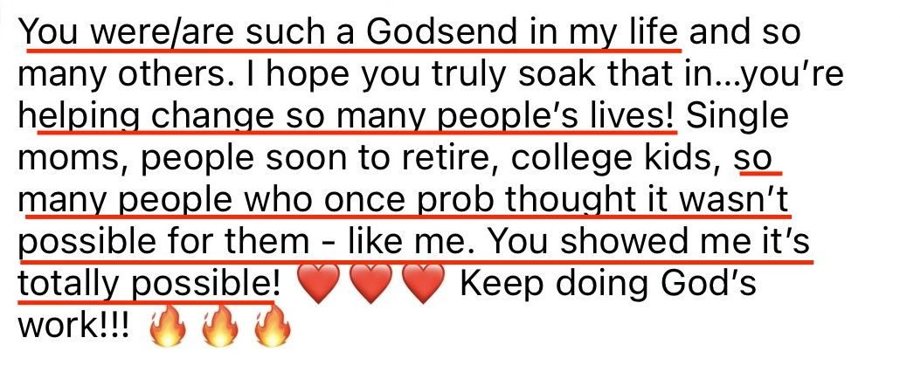 Student message: you were such a Godsend in my life